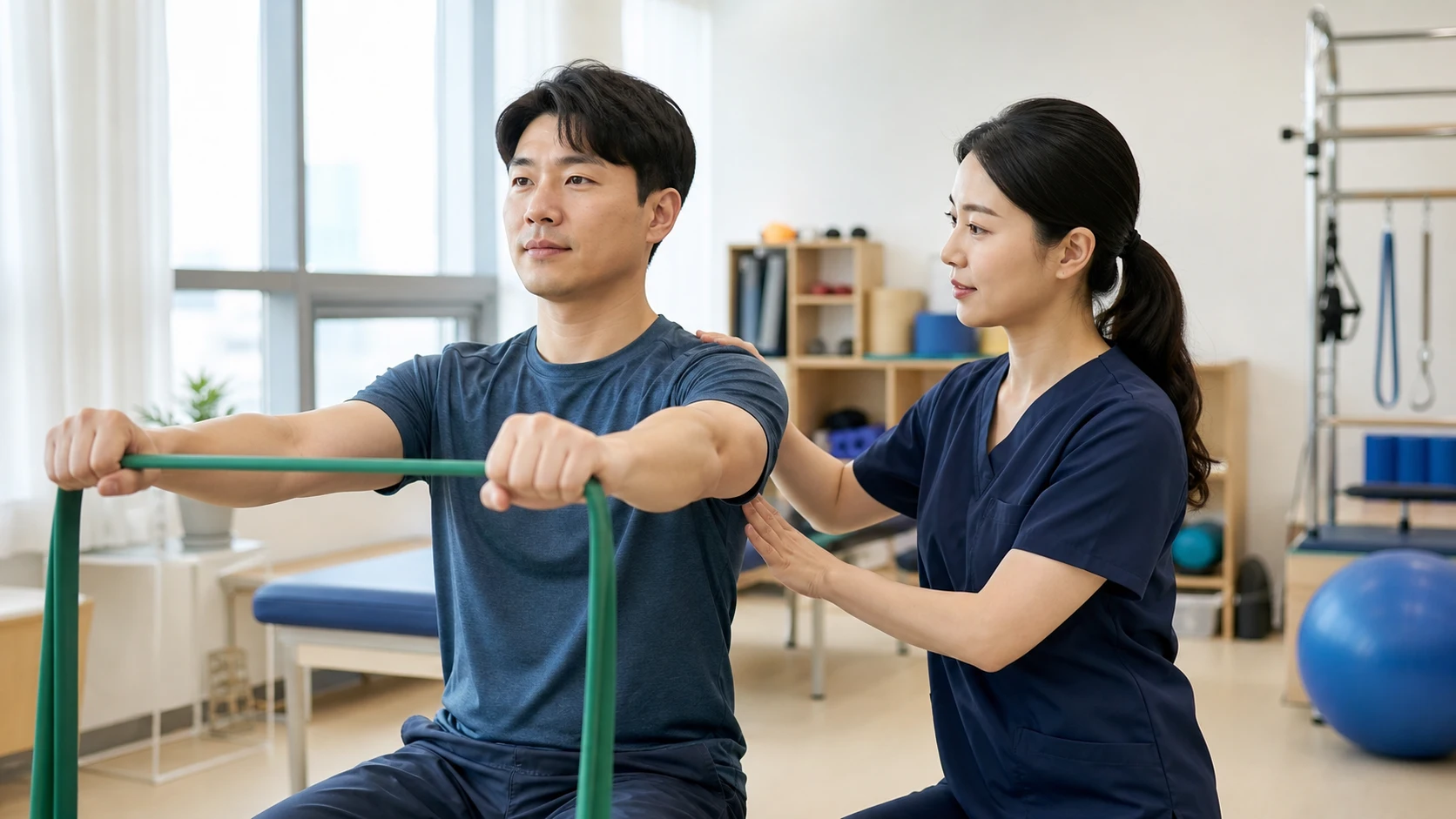 자세 교정 클리닉 비용 비용 항목을 확인하는 임상 장면